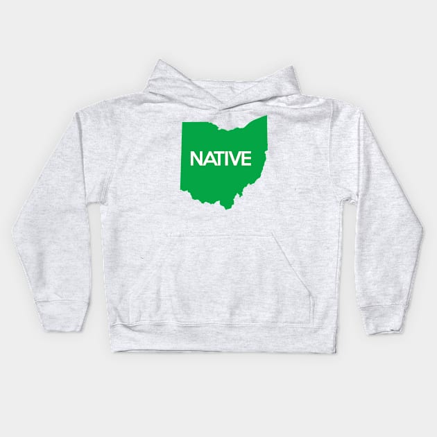 Ohio Native OH Green Kids Hoodie by mindofstate